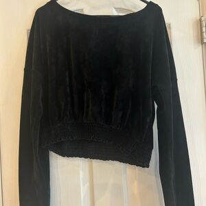 Savvi Black Velvet Women's Top